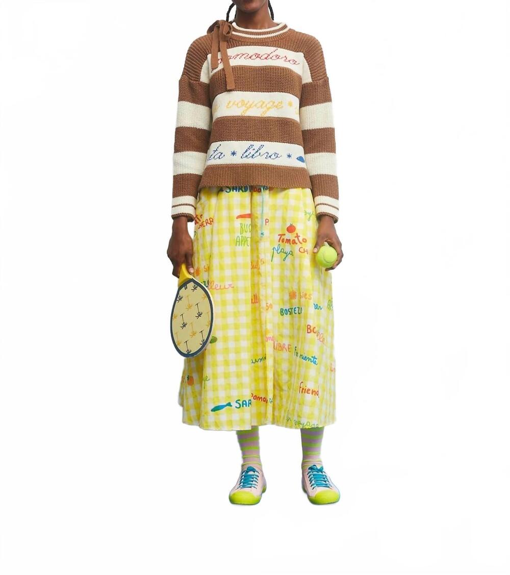 NEW DR BLOOM chiringuito striped sweater in camel